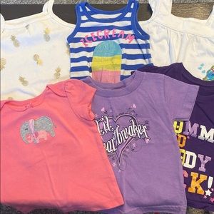 6 summer shirts for girl 6-12 months